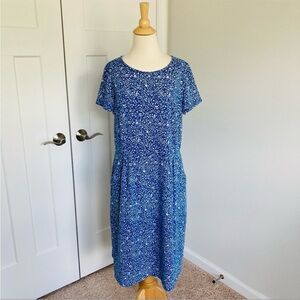 Boden Phoebe Dress, Blue & White Floral, Size 14L